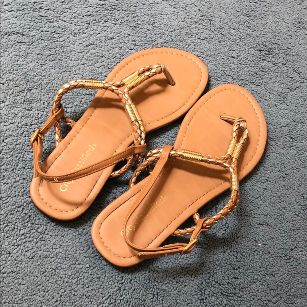 Gold Braided Sandals